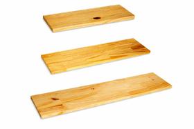 Kit com 3 Prateleiras 25x14 de Madeira Pinus Casa Decoração Estante