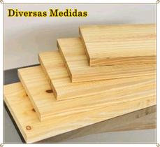 Kit com 3 Prateleiras 55x14 de Madeira Pinus Casa Decoração Estante