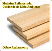 Kit com 3 Prateleiras 60x14 de Madeira Pinus Casa Decoração Estante
