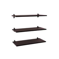 Kit com 3 Prateleiras MDP 60x25 + 6 Suportes em PP Brasforma - Chocolate Kit com 3 Prateleiras MDP 60x25 + 6 Suportes em PP Brasforma - Chocolate