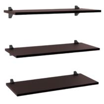 Kit com 3 Prateleiras MDP 60x25 + 6 Suportes em PP Brasforma - Chocolate Kit com 3 Prateleiras MDP 60x25 + 6 Suportes em PP Brasforma - Chocolate