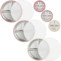 Kit com 3 Pratos de Aço Inoxidável com Ventosa para Bebês PandaEar Kit com 3 Pratos de Aço Inoxidável com Ventosa para Bebês PandaEar