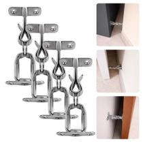 Kit Com 3 Prendedor Trava De Porta Contra Vento Pressão Cromado Forte Seguro Reforçado Kit Com 3 Prendedor Trava De Porta Contra Vento Pressão Cromado Forte Seguro Reforçado