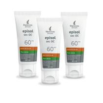 Kit com 3 Protetor Solar Facial Episol Sec OC FPS60 60ml