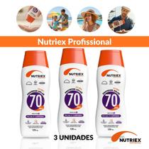 Kit Com 3 Protetor Solar Nutriex FPS70 Facial Corporal 120ml