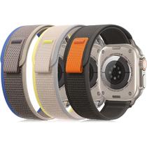 Kit com 3 pulseiras compatíveis com Smartwatch Ultra de 49, 45, 44, 42 e 41 mm, elástica de nylon - SGM