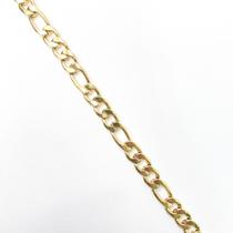 Kit com 3 Pulseiras cordão bracelete elos acessório dourado modelo clássico