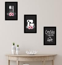 Kit com 3 Quadros Decorativos de Parede Sala Quarto Abstrato Frases 20x30cm Kit com 3 Quadros Decorativos de Parede Sala Quarto Abstrato Frases 20x30cm