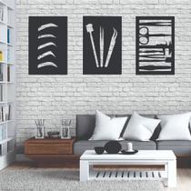 Kit com 3 quadros parede quadrinho decorativo para salão Designer De Cílios 30x20cm em mdf preto Kit com 3 quadros parede quadrinho decorativo para salão Designer De Cílios 30x20cm em mdf preto