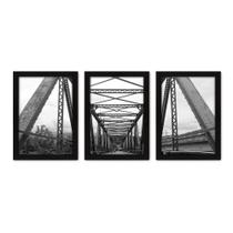 Kit Com 3 Quadros - Ponte Paisagem - 103kq02p