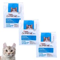 Kit Com 3 Quatree Supreme Ração Para Gatos Castrados + 7 Sênior Salmão e Frango Pacote de 1kg