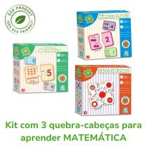 Kit com 3 quebra - cabeças para aprender MATEMÁTICA
