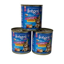 Kit com 3 Ração Úmida Bongos para Gatos Carne 280g