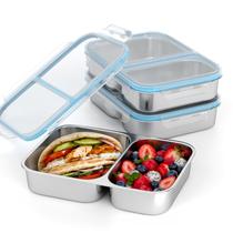 Kit com 3 Recipientes para Lanche EC-Gaze 700 ml Aço Inoxidável Kit com 3 Recipientes para Lanche EC-Gaze 700 ml Aço Inoxidável