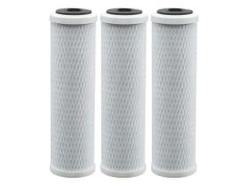 Kit Com 3 Refil Carbon Block Carvão Ativado 9 3/4 10 Filtro