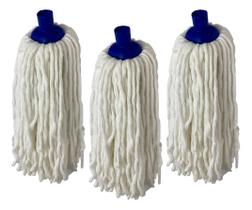 Kit Com 3 Refil Mop Esfregão Algodão Alta Absorção Limpeza Kit Com 3 Refil Mop Esfregão Algodão Alta Absorção Limpeza