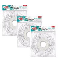 Kit Com 3 Refil MOP Giratório Flash Limp Lavável e 100% De Microfibra RMOP8210