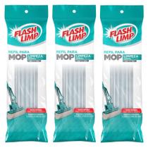 Kit com 3 Refil P/ Mop Limpeza Geral Plus em PVA Flash Limp RMOP7671