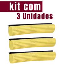 Kit com 3 Refil Para Mop Rodo Mágico Espuma Premium Limpeza Eficiente Qualidade Esfregão Alta Absorção