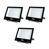 Kit com 3 Refletores LED 200W IP66 6000K Bivolt Iluminação Profissional para Áreas Amplas