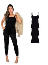 Kit Com 3 Regata Alcinha Feminina Preto