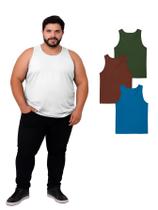 Kit Com 3 Regata Masculina Plus Size 100% Poliéster Sortidas Kit Com 3 Regata Masculina Plus Size 100% Poliéster Sortidas