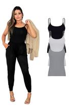 Kit Com 3 Regatas Alcinha Feminina Lisa - Colors