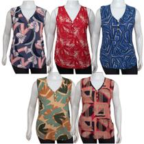 Kit Com 3 Regatas Feminina Malha Fria Excelente Liganete Senhora