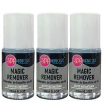 Kit Com 3 Removedor Magic Esmalte em Gel Spa Manicure 10ml - Efeito Instantâneo