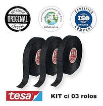 Kit com 3 Rolos de Fita Isolante de Tecido Chicote 19mm x 25m Tesa Kit com 3 Rolos de Fita Isolante de Tecido Chicote 19mm x 25m Tesa