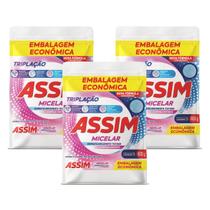 Kit com 3 Sabão em Pó Assim Micelar Embalagem Econômica 400g Kit com 3 Sabão em Pó Assim Micelar Embalagem Econômica 400g