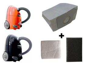 Kit Com 3 Sacos Descartáveis Aspirador De Pó Electrolux Trio + Filtros Motor