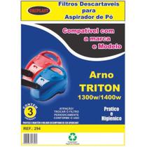 Kit com 3 Sacos Descartáveis para Aspirador de Pó Arno Triton