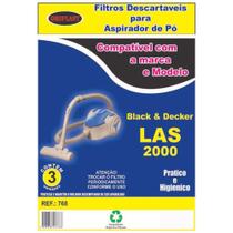 Kit com 3 Sacos Descartáveis para Aspirador de Pó Black e Decker LAS2000