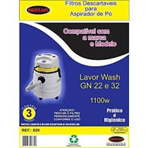 Kit com 3 Sacos Descartáveis para Aspirador de Pó Lavor Wash GN22 e GN32