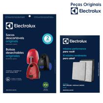 Kit com 3 Sacos SBENA Nano, NEO30 e NEO31 + Kit Filtros EFL01 para Aspiradores Electrolux