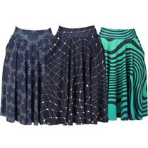 Kit com 3 Saias Godê Midi Moda Evangélica Plissada Kit com 3 Saias Godê Midi Moda Evangélica Plissada