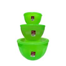 Kit com 3 Saladeiras Vasilha Plastico Tamanho P M G - Plastsu