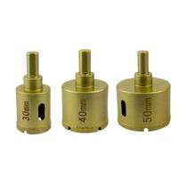 Kit Com 3 Serra Copo Diamantada Em Aço Para Porcelanato Cerâmica 30 40 50mm Kit Com 3 Serra Copo Diamantada Em Aço Para Porcelanato Cerâmica 30 40 50mm