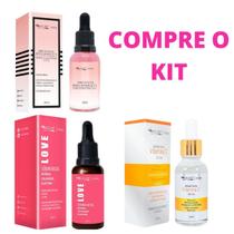 Kit Com 3 Sérum Facial - Rosa Mosqueta Vitamina C E Colágeno