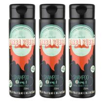 Kit Com 3 Shampoo 3x1 Barba Cabelo Corpo 250ml Barba Rubra Kit Com 3 Shampoo 3x1 Barba Cabelo Corpo 250ml Barba Rubra