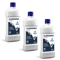 Kit com 3 Shampoo de Clorexidina Caes e Gatos Word Veterinaria 500ml