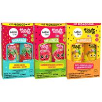 Kit com 3 Shampoo e Condicionador todecacho Kids Melancia, Morango e Maracujá Salon Line