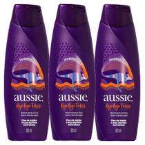 Kit com 3 Shampoos Aussie Bye Bye Frizz Maciez e Brilho 180ml
