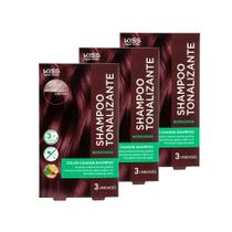 Kit com 3 Shampoos Tonalizantes Color Change Borgonha - Kiss New York