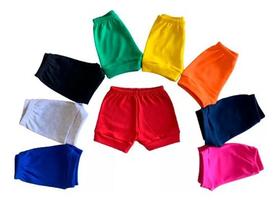 Kit Com 3 Shorts Em Suedine Liso Para Meninos E Meninas