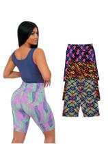 Kit Com 3 Shorts Longo Academia Suplex Estampas Variadas Kit Com 3 Shorts Longo Academia Suplex Estampas Variadas