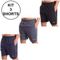 Kit com 3 Shorts Ox Confecções Tactel com Elastano