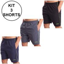 Kit com 3 Shorts Ox Silver Tactel com Elastano