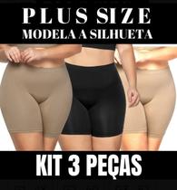 Kit com 3 shorts plus size, anagua,segunda pele,anti assadura - MDJ